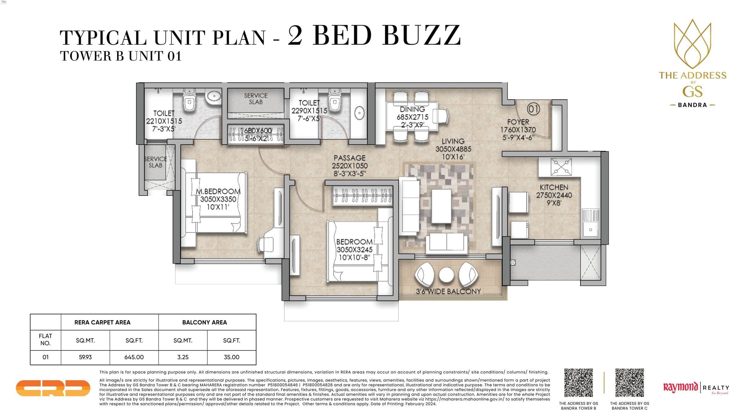 Unit plan - 680 sq.ft.