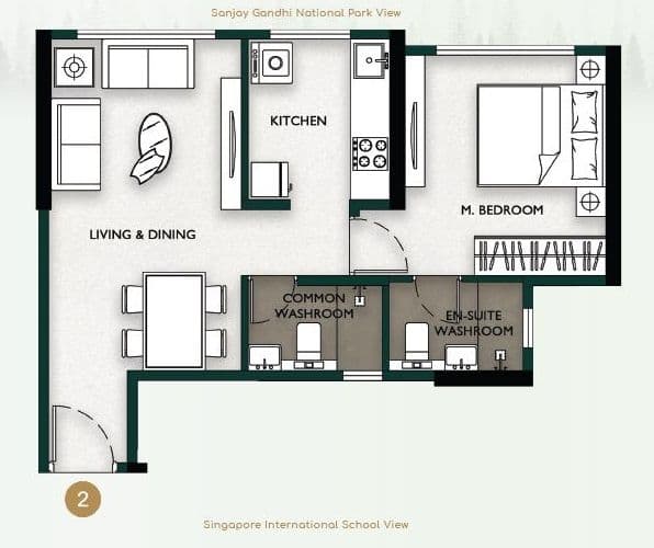 Unit plan - 409 sq.ft.