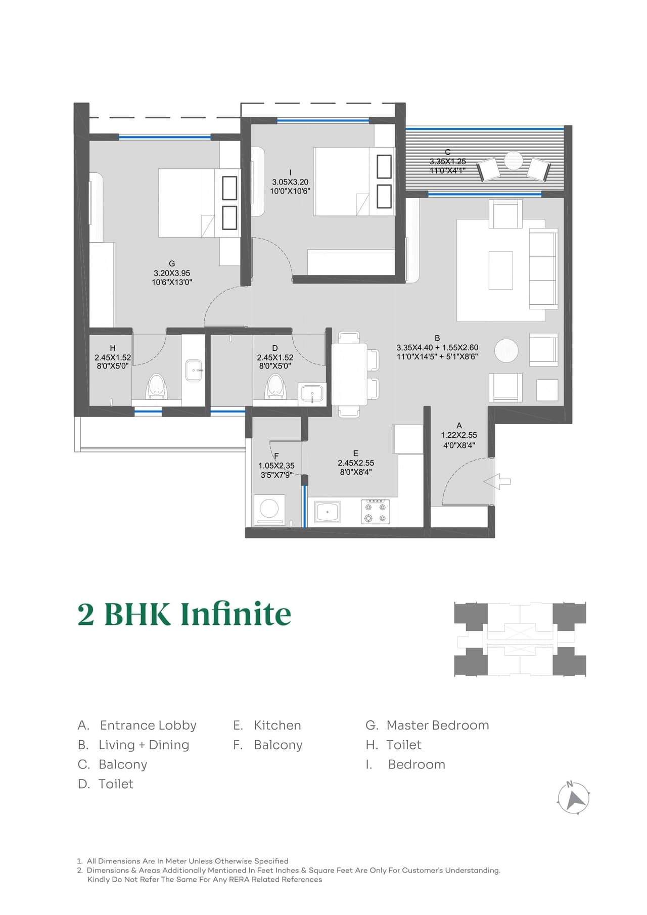 Kolte Patil R34 - DUET Unit plan - 763 sq.ft.