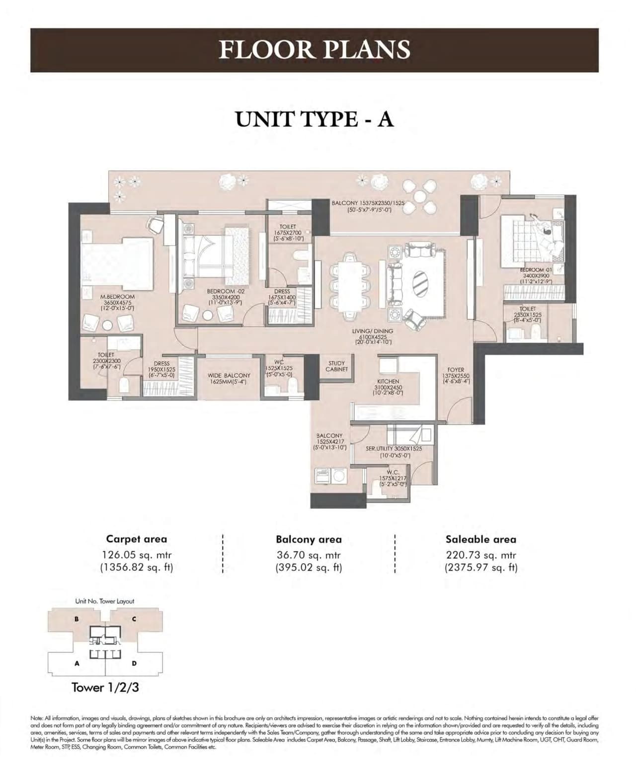 Pyramid Alban Unit plan - 1356 sq.ft.