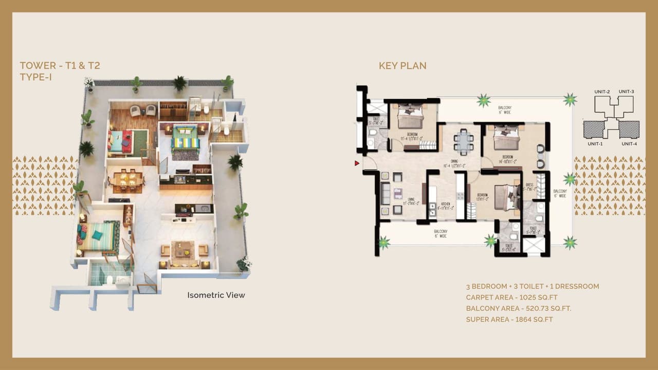 The Select Premia Unit plan - 1012 sq.ft.