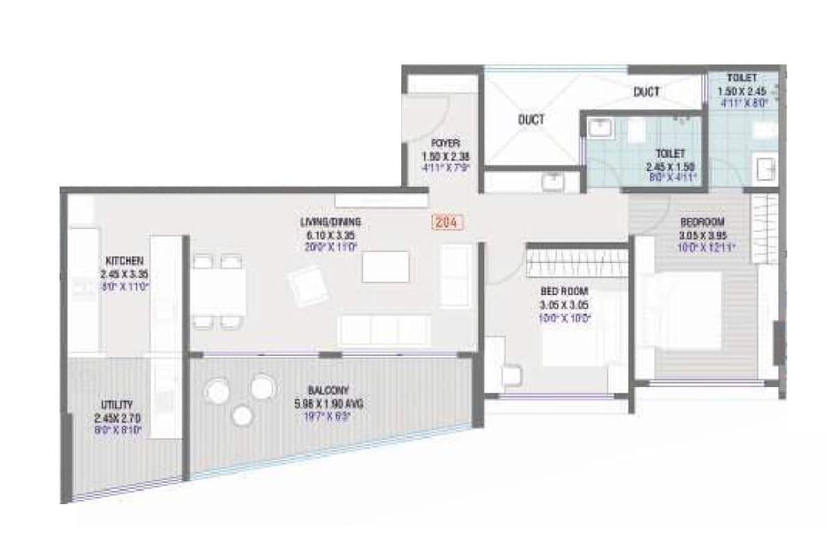 Dream Glorious Unit plan - 869 sq.ft.