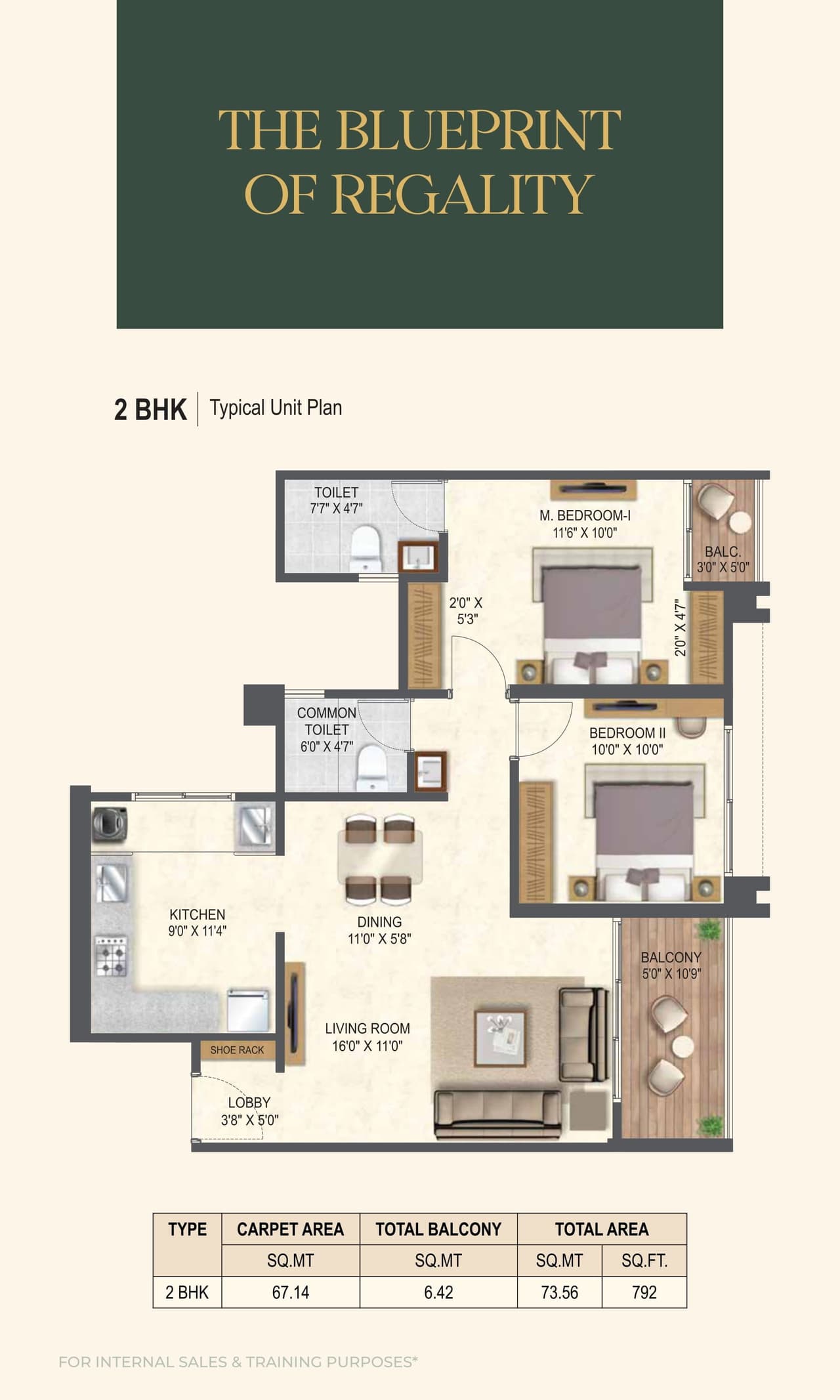 Miracle Tathawade Unit plan - 792 sq.ft.