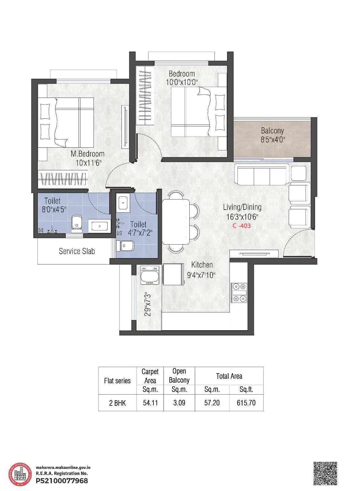 Legacy Milestone Unit plan - 615 sq.ft.