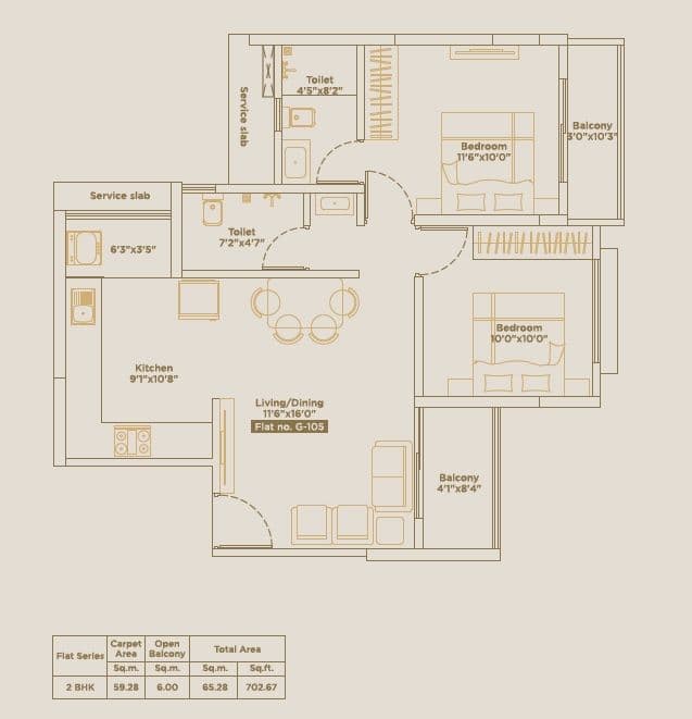 Legacy Milestone Unit plan - 703 sq.ft.