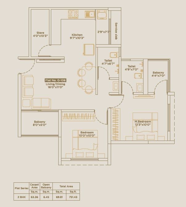Legacy Milestone Unit plan - 751 sq.ft.