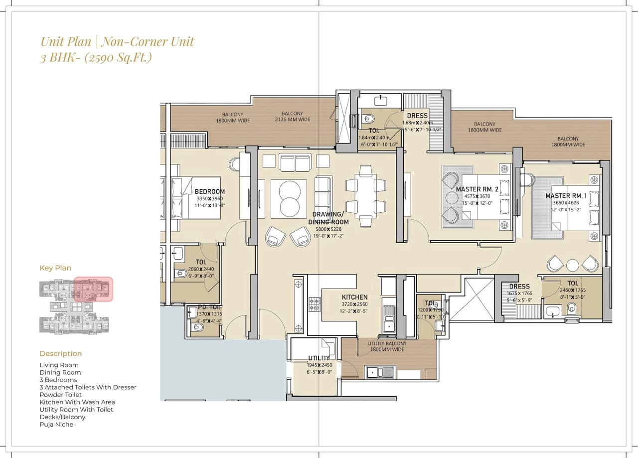Navraj Kingstown Heights Unit plan - 1512 sq.ft.