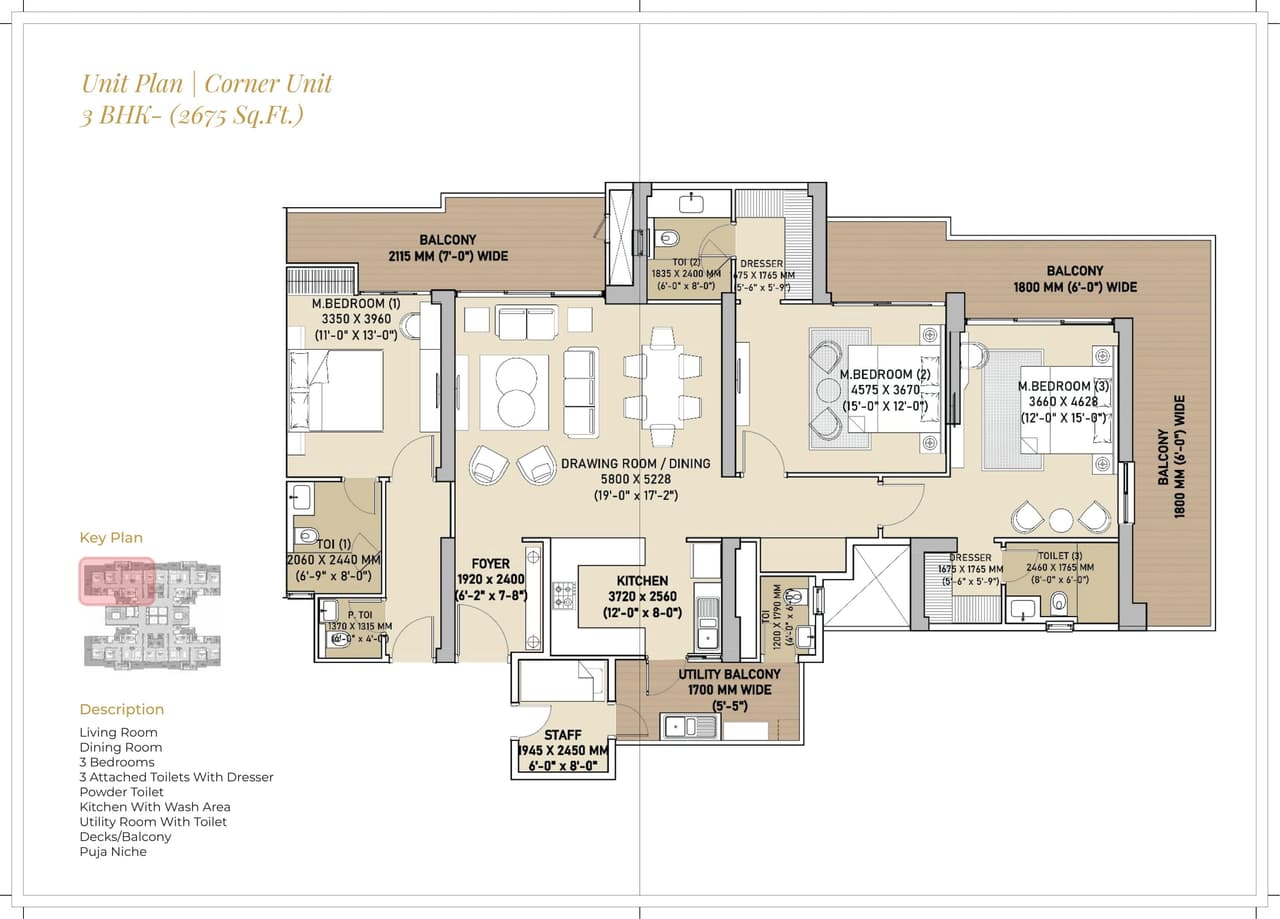 Navraj Kingstown Heights Unit plan - 1512 sq.ft.