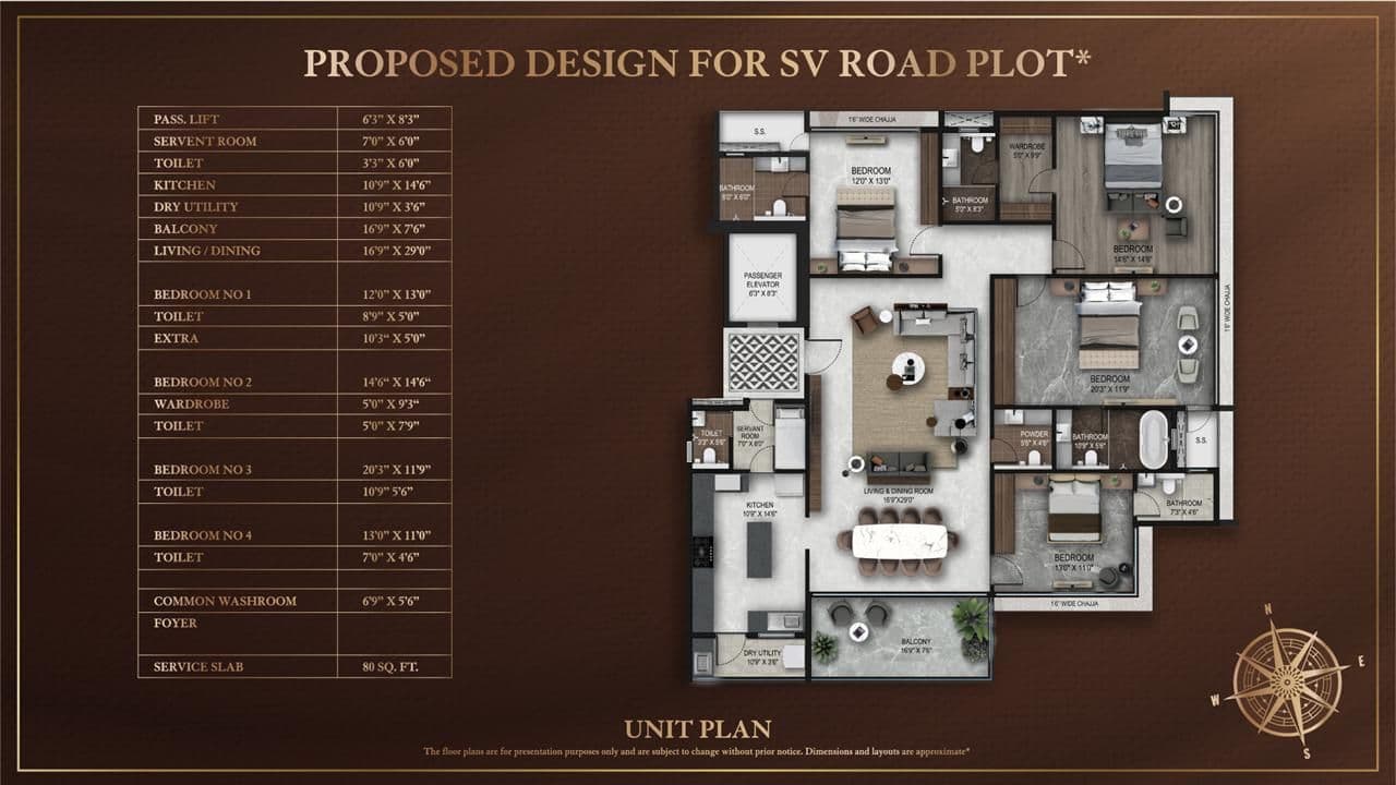 Roswalt Zyon Unit plan - 1950 sq.ft.