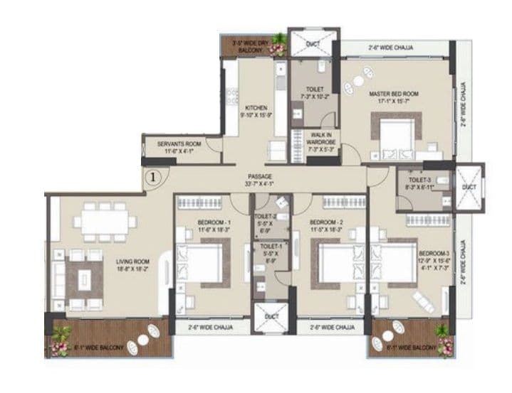 Dreamax Grand Pallazo Unit plan - 2157 sq.ft.