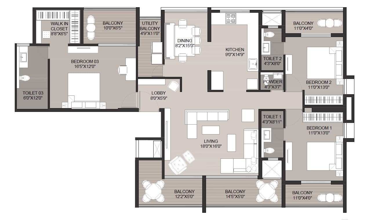 Unit plan - 1737 sq.ft.