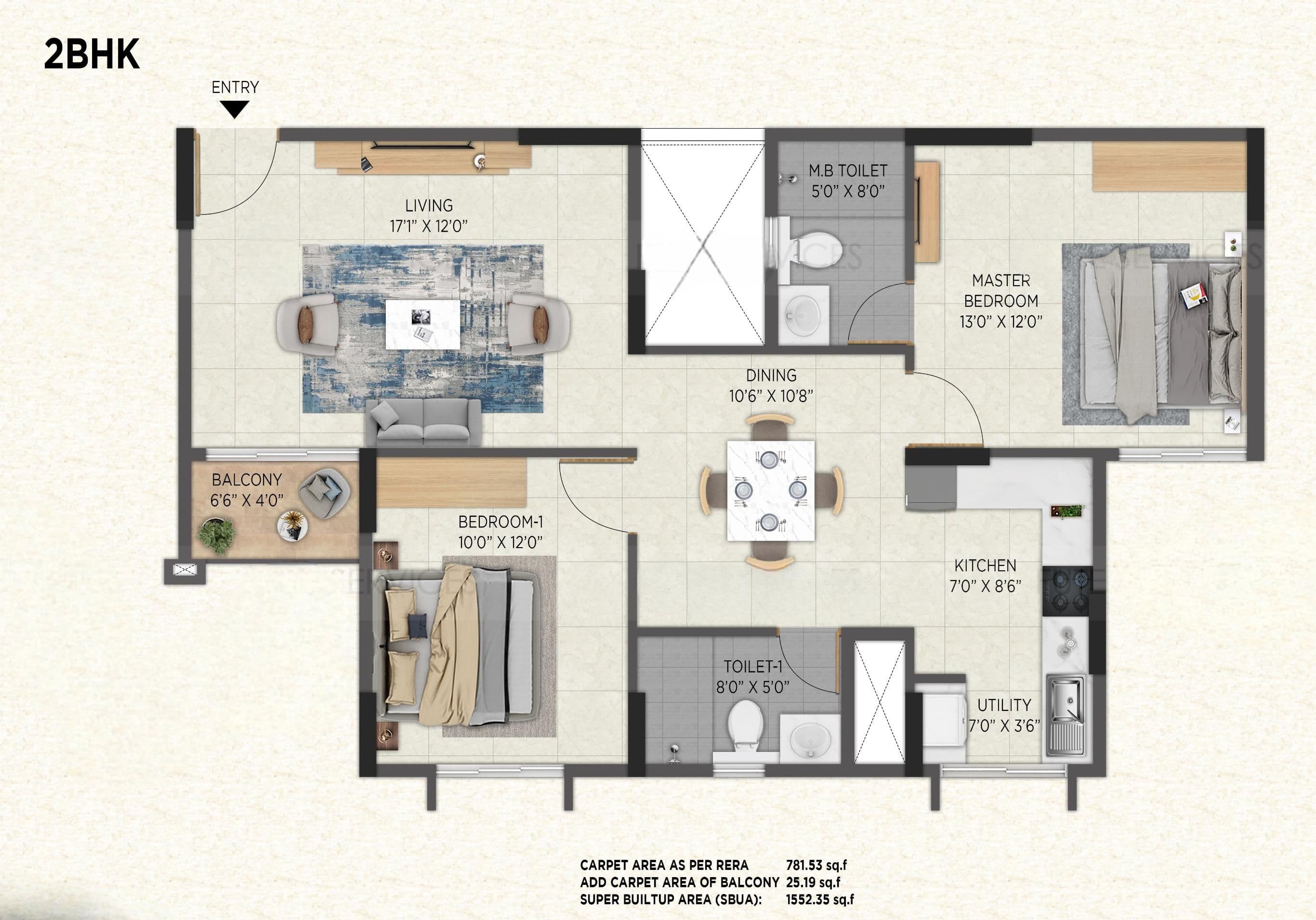 Unit plan - 806 sq.ft.