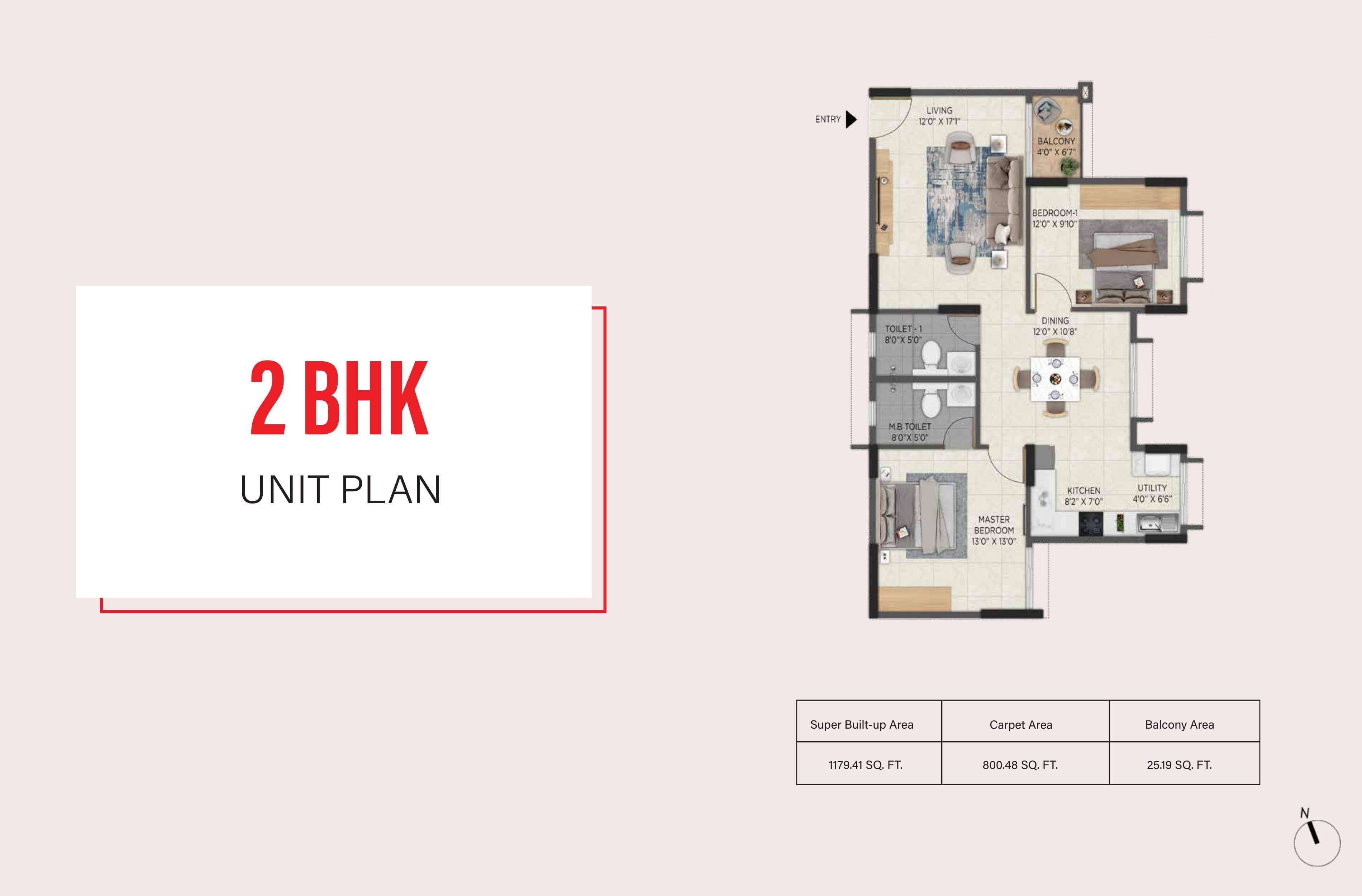 Unit plan - 825 sq.ft.