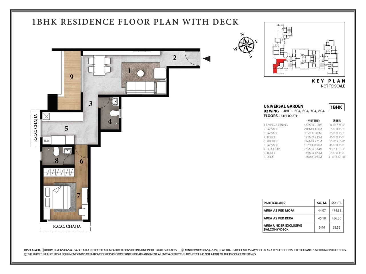 Pagarani Universal Garden Unit plan - 486 sq.ft.