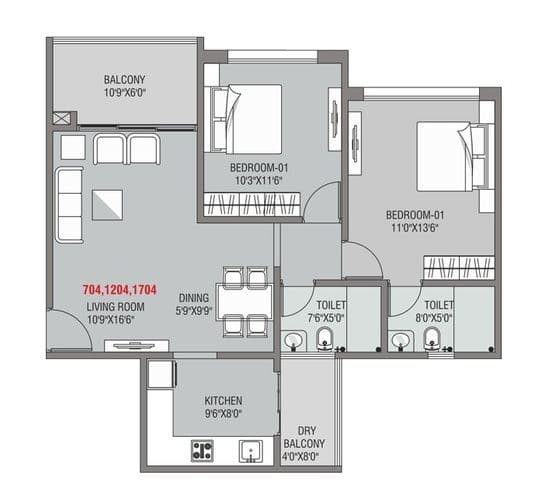 ANP Atlantis Unit plan - 803 sq.ft.