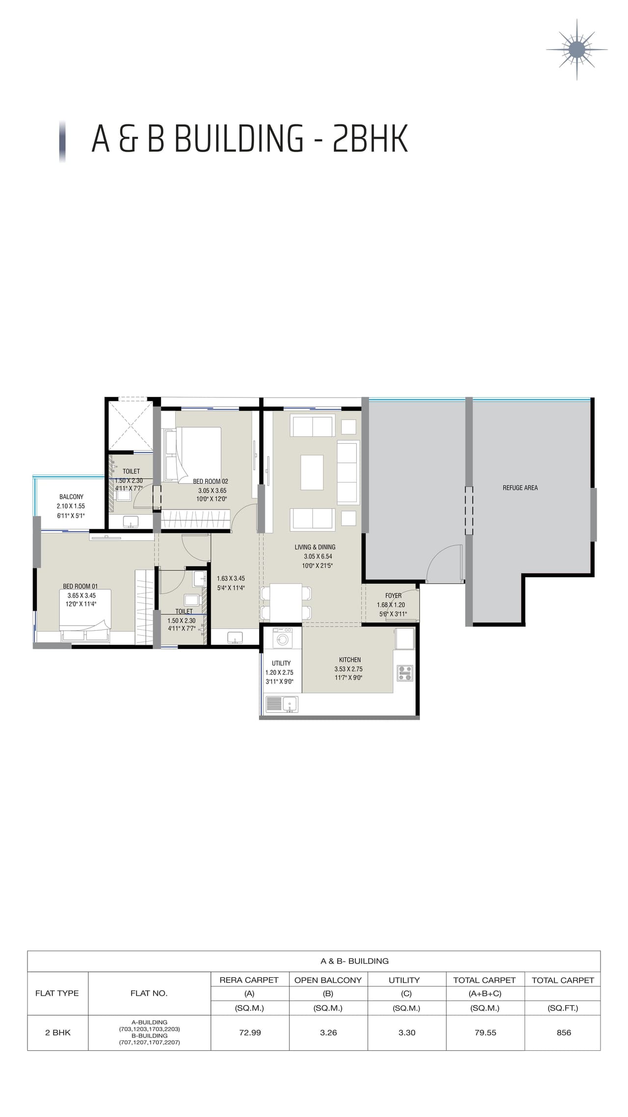 Mahavir Vishwakarma Silver Astra Unit plan - 856 sq.ft.