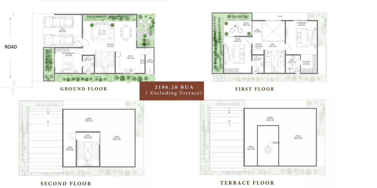 Natura Earth Villas Unit plan - 1500 sq.ft.