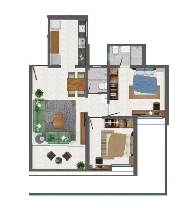 Unit plan - 712 sq.ft.