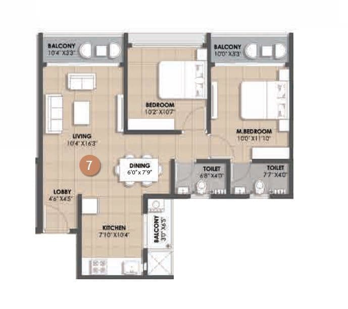 Unit plan - 736 sq.ft.