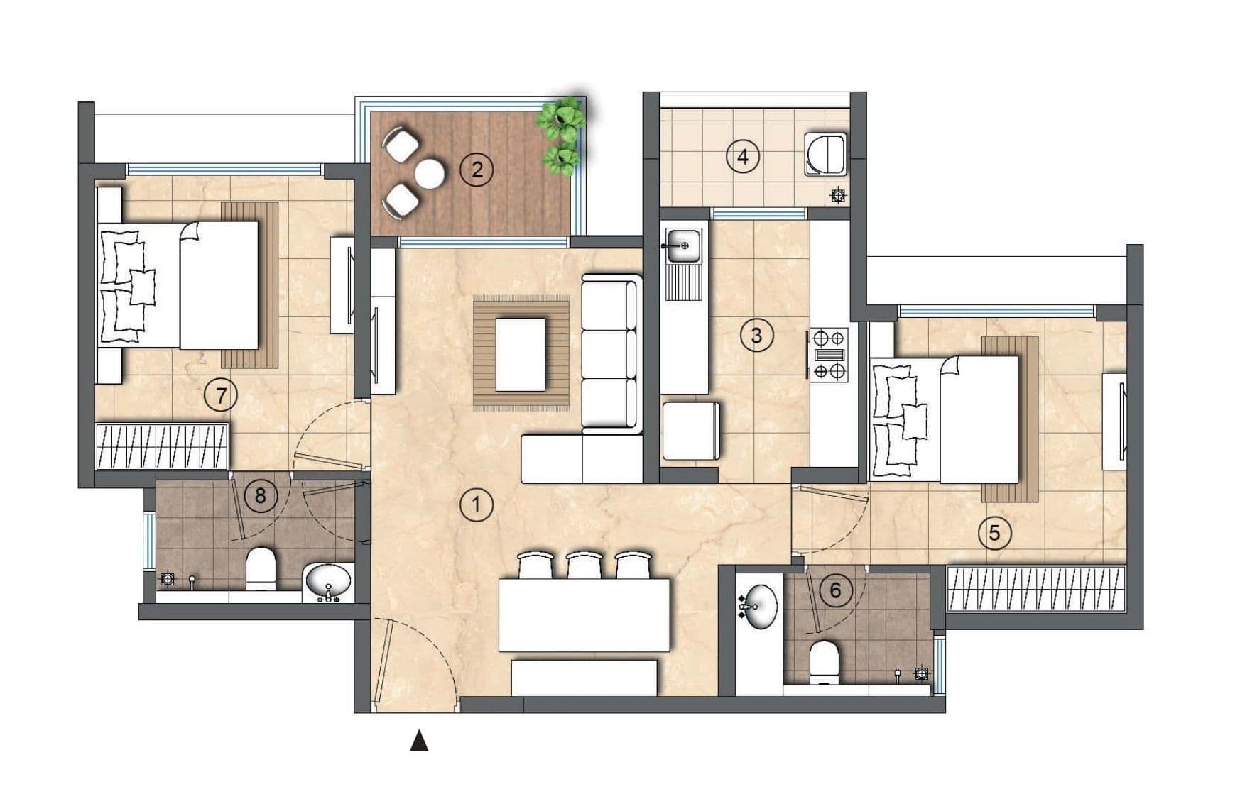 Unit plan - 659 sq.ft.