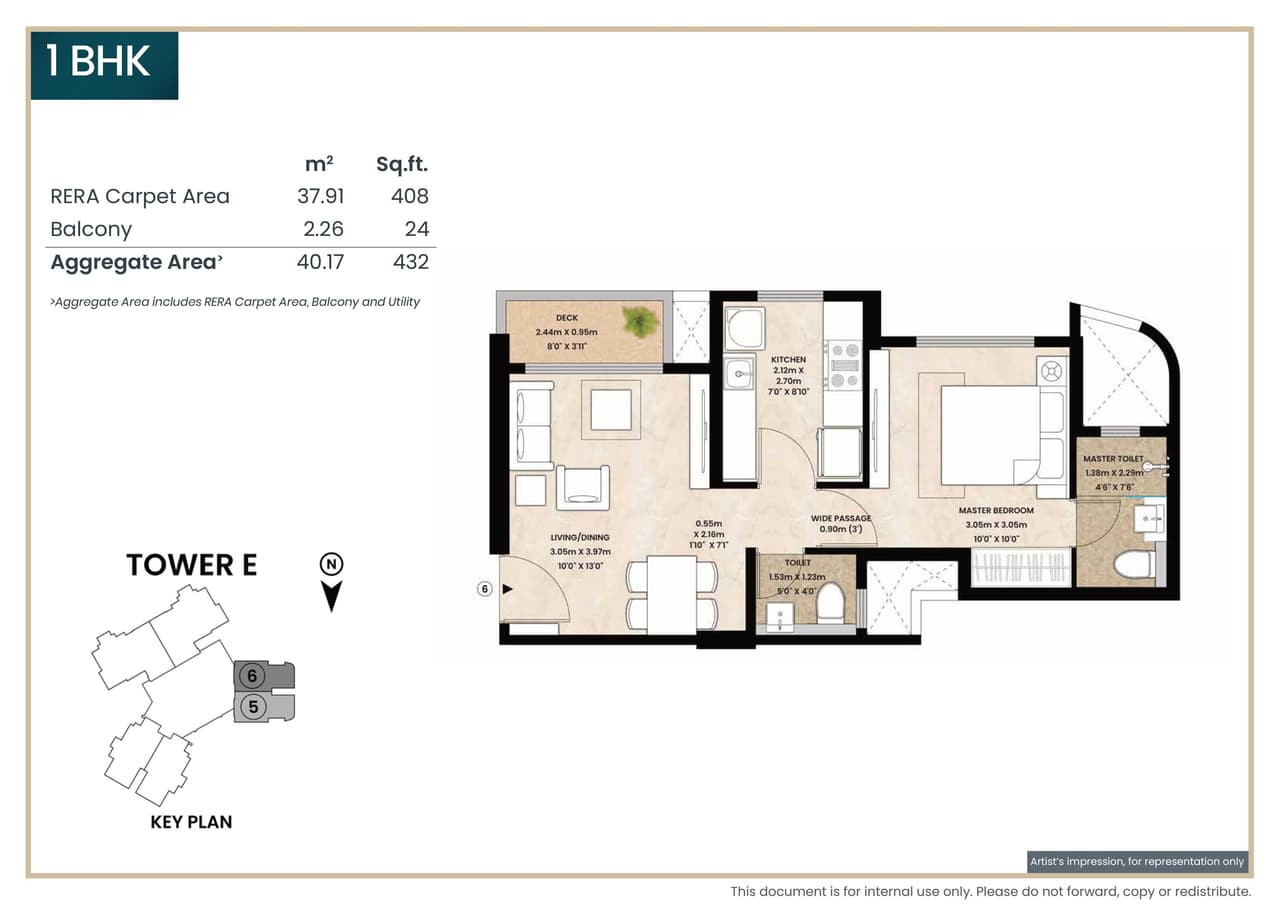 Mahindra Vista Unit plan - 432 sq.ft.