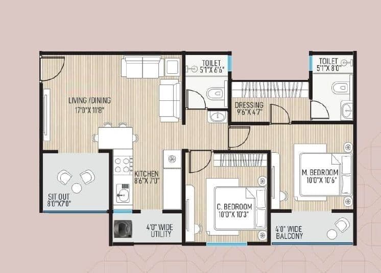 Balwadkar Shreepati Heritage Unit plan - 792 sq.ft.