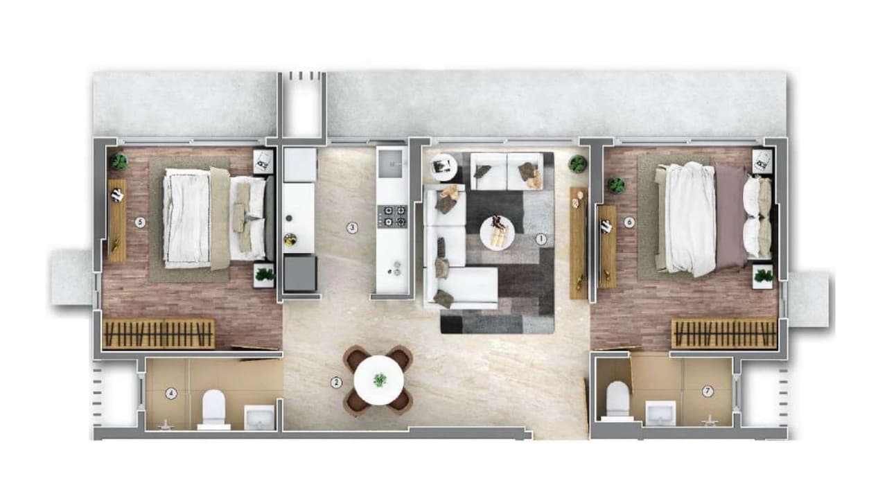 Sugee Srushti Unit plan - 667 sq.ft.
