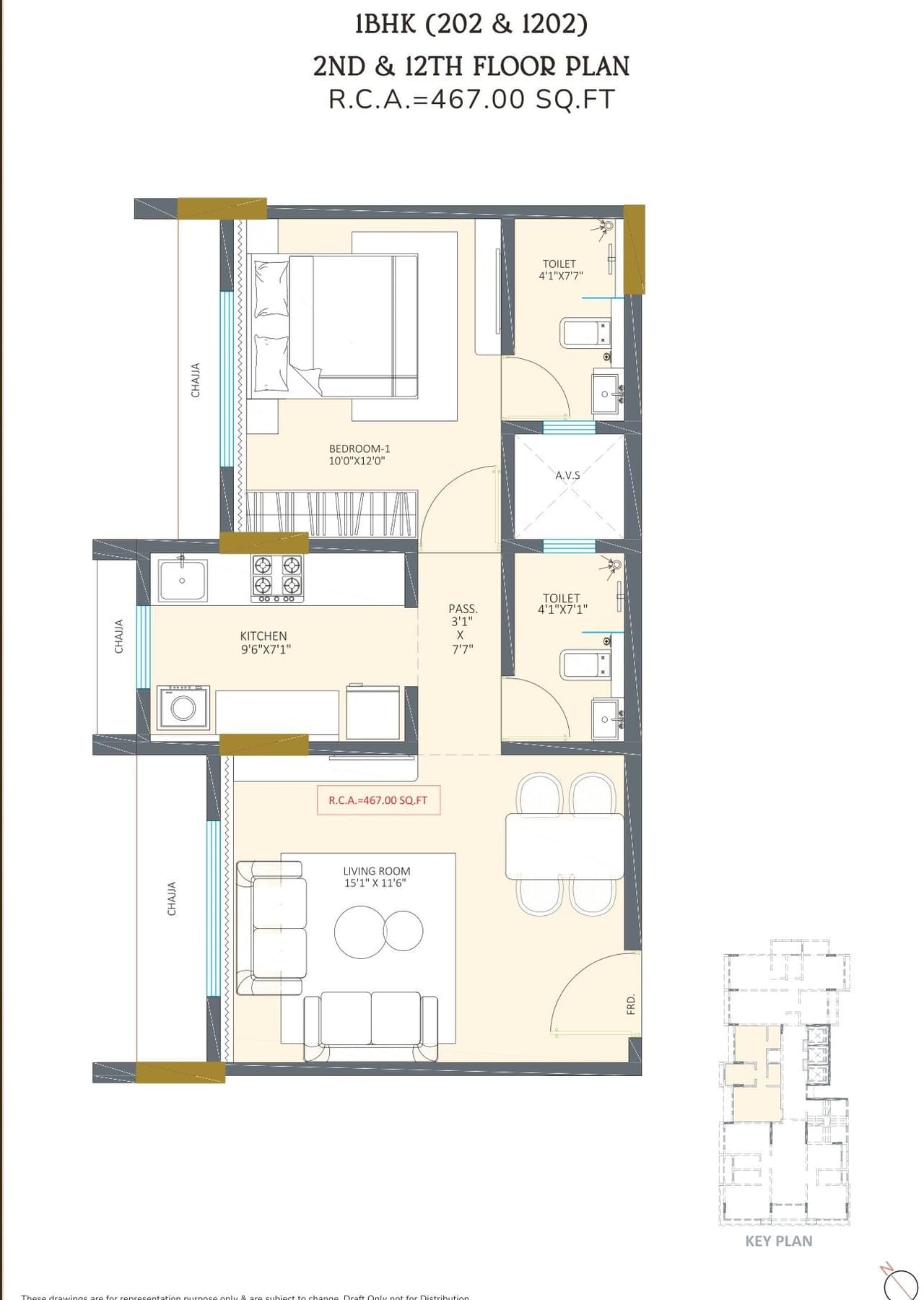 RDK Rivanta Unit plan - 467 sq.ft.