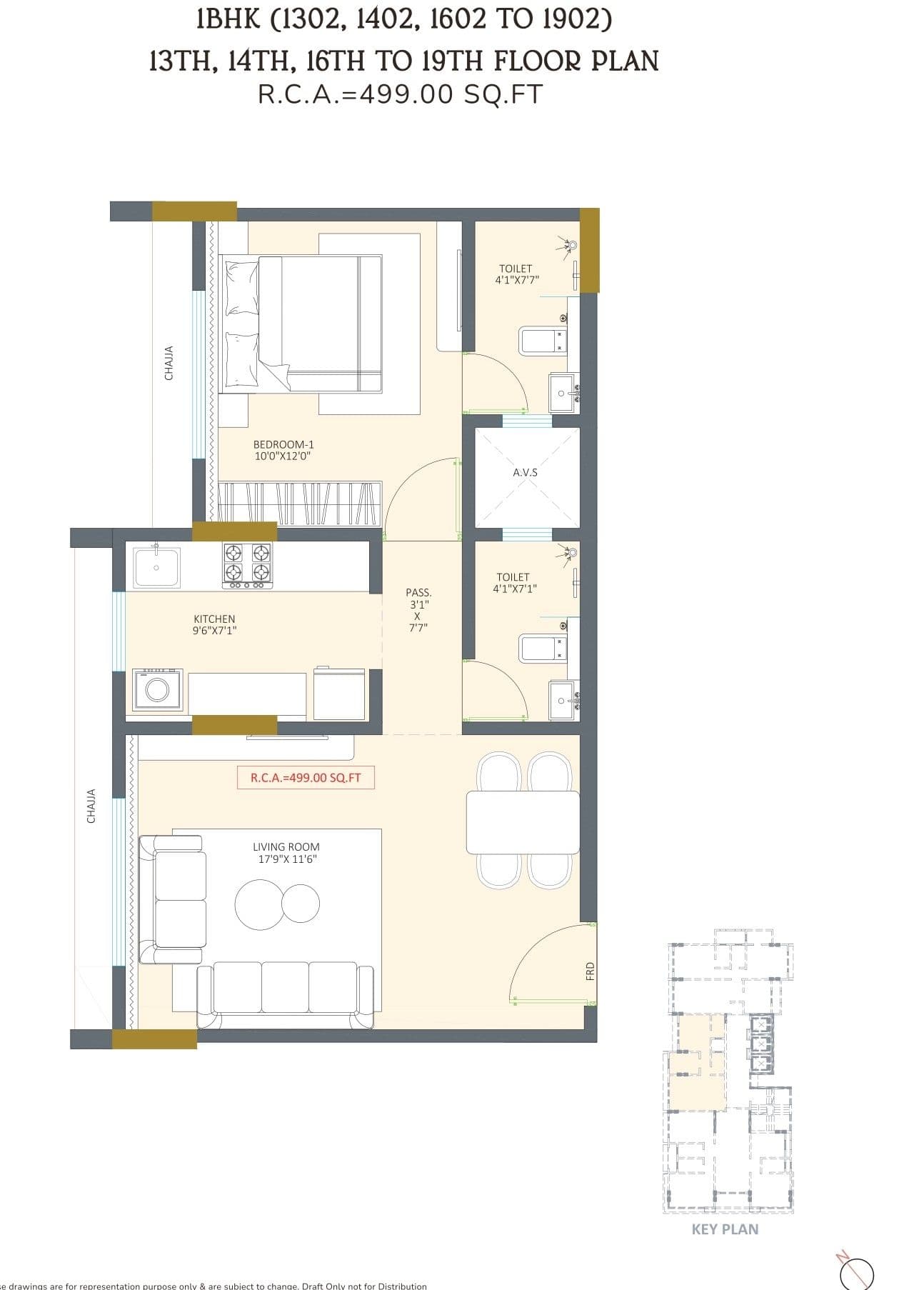 RDK Rivanta Unit plan - 499 sq.ft.