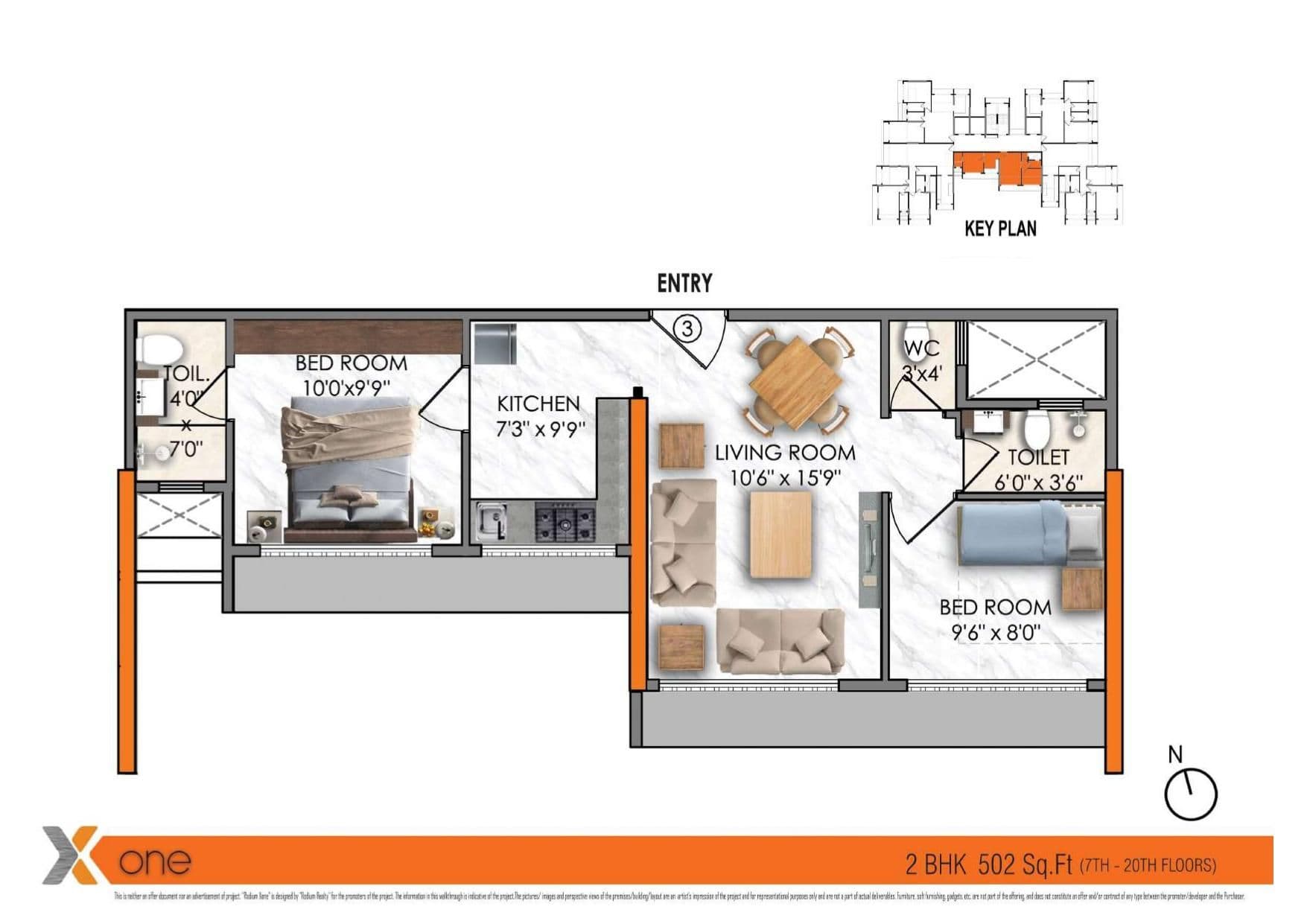 Unit plan - 502 sq.ft.