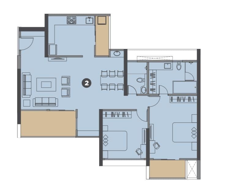 Unit plan - 1250 sq.ft.