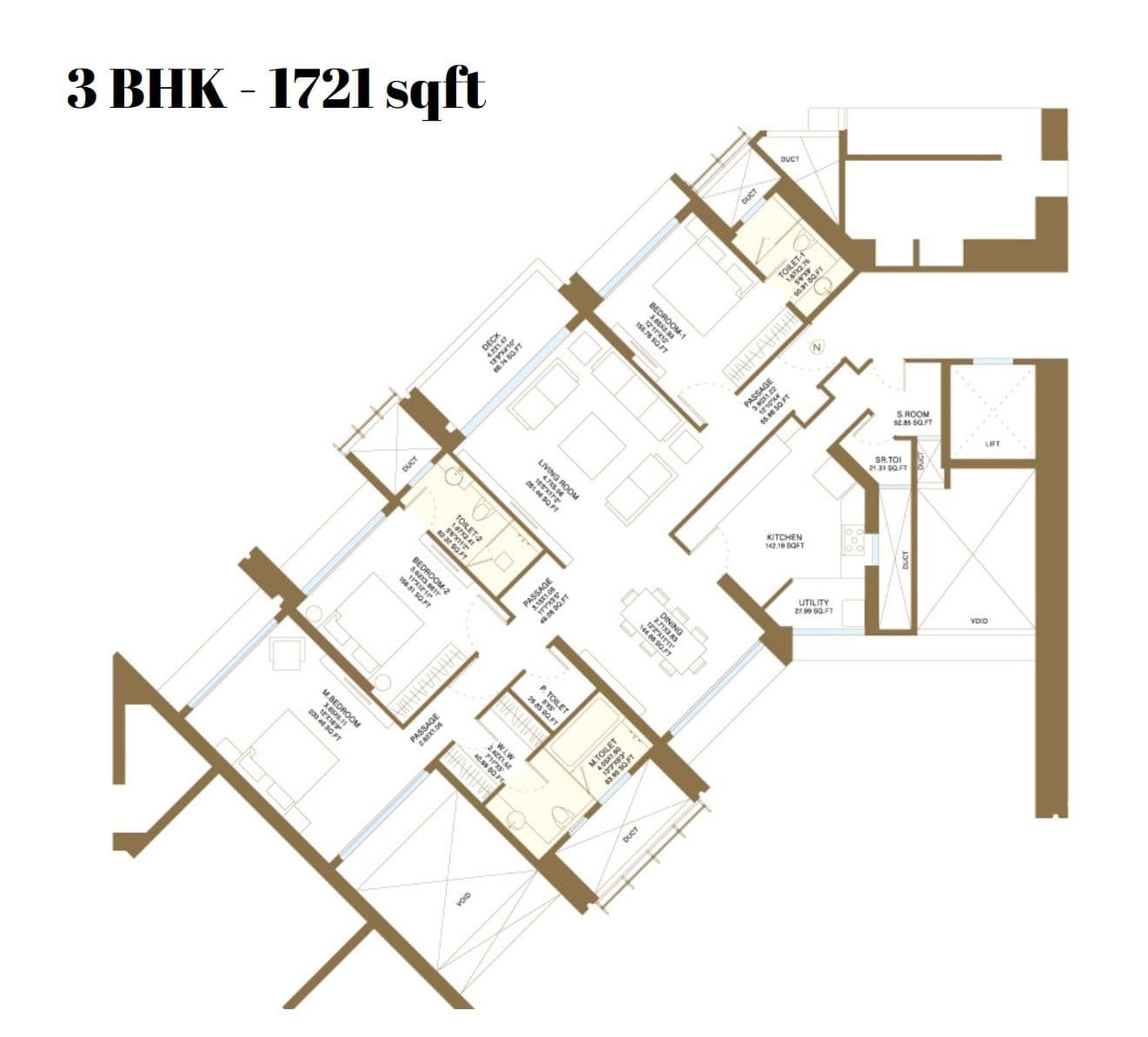 Unit plan - 1721 sq.ft.