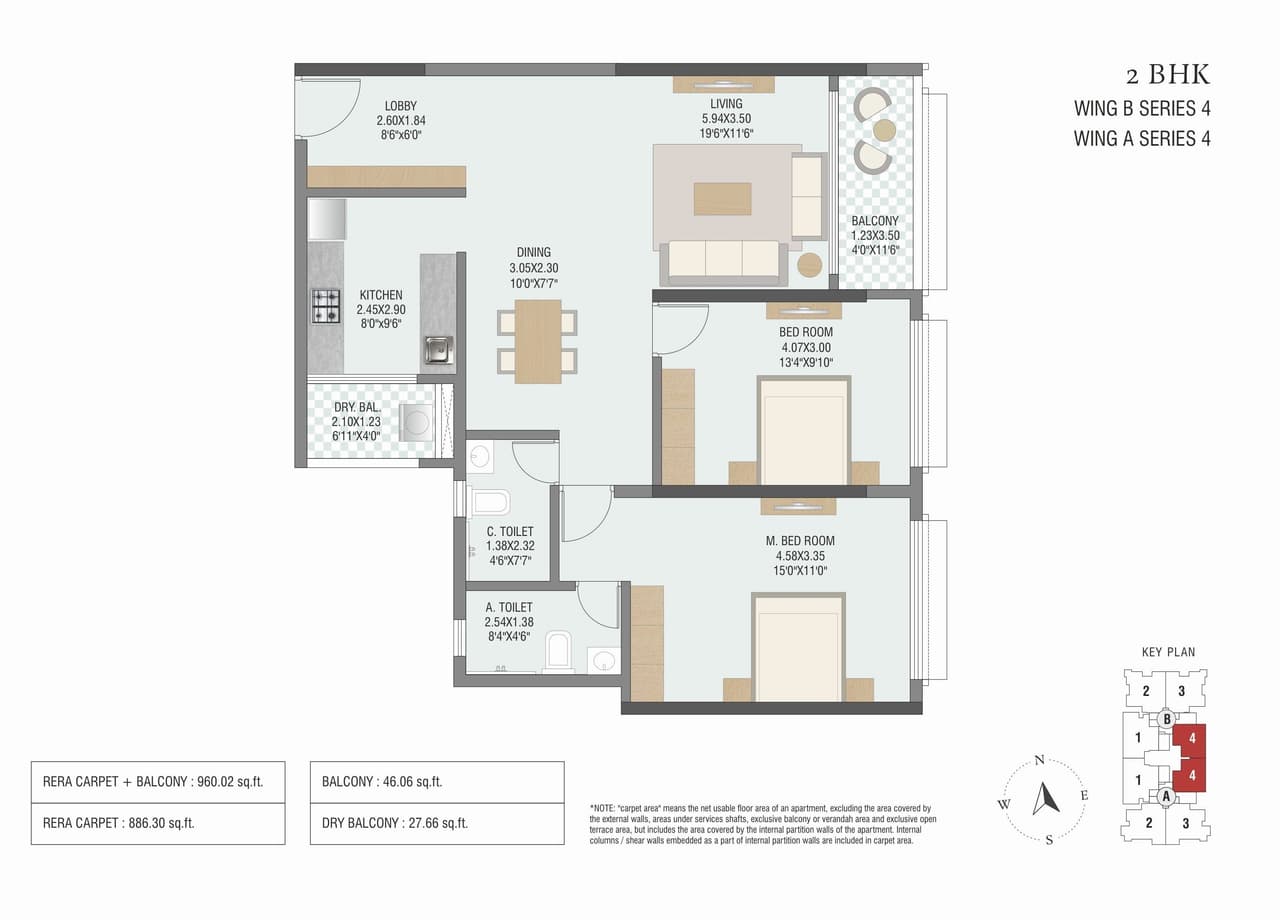 Paranjape The Canopy Unit plan - 960 sq.ft.