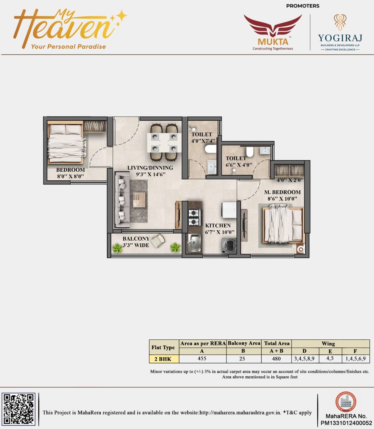 Mukta My Heaven Unit plan - 480 sq.ft.
