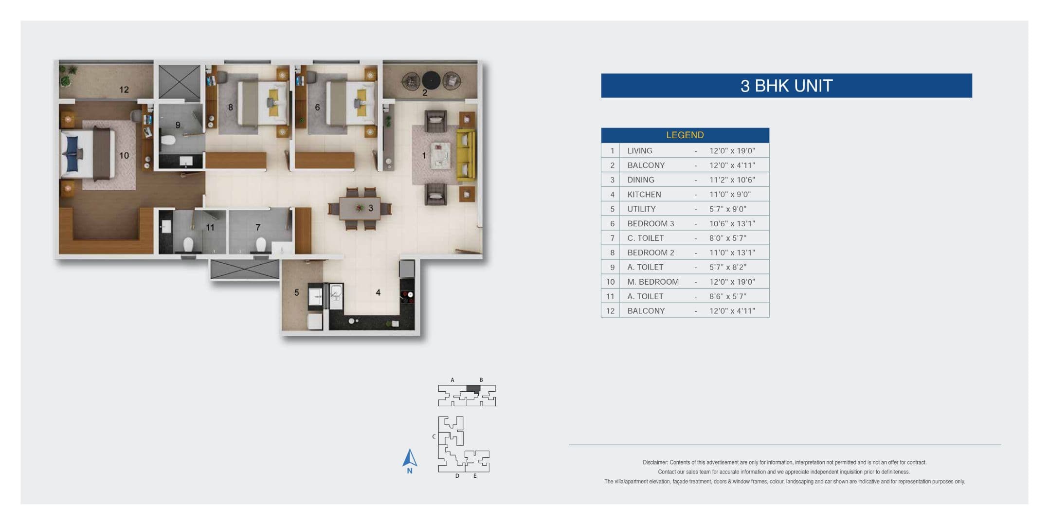 Unit plan - 1209 sq.ft.