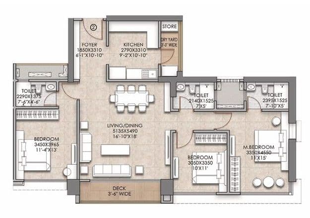 Unit plan - 1217 sq.ft.