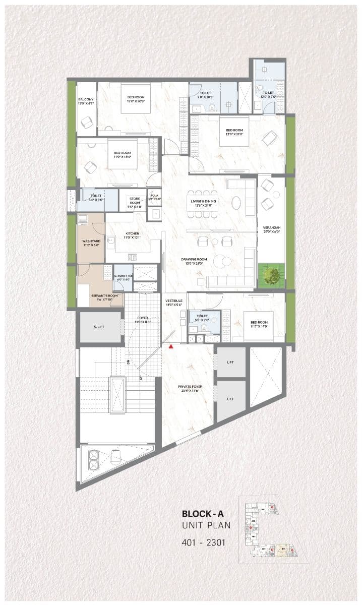 Unit plan - 2391 sq.ft.