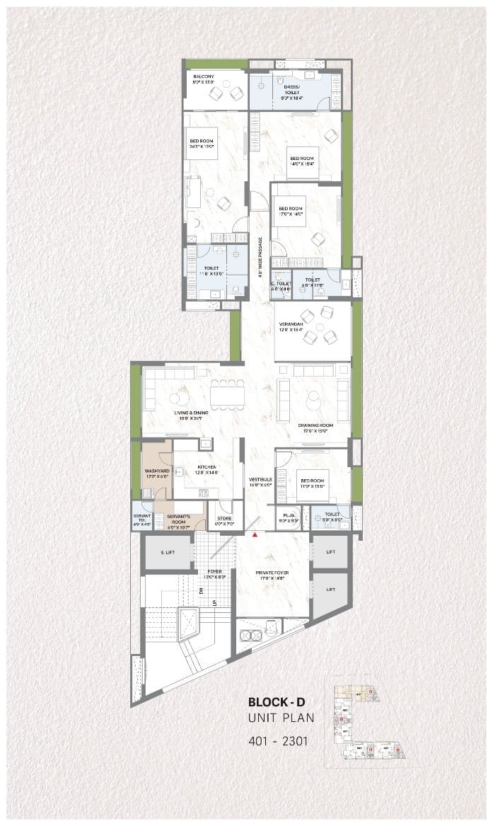 Madhav Oeuvre 2 Unit plan - 3190 sq.ft.