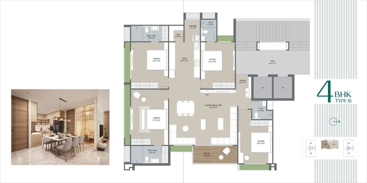 HR Eliseo 2 Unit plan - 1996 sq.ft.