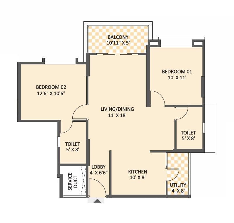 Unit plan - 787 sq.ft.