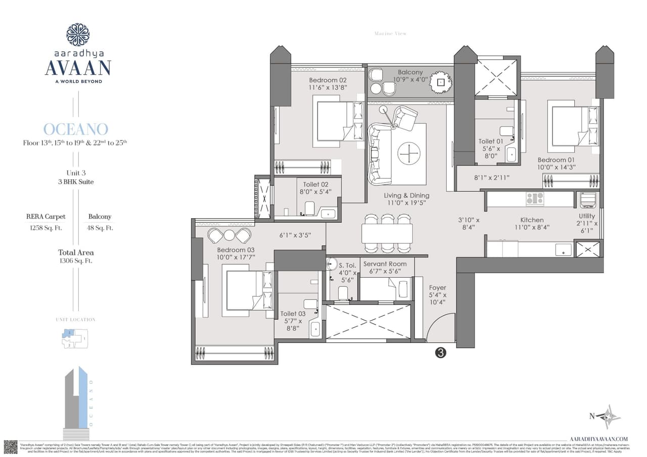 MICL Aaradhya Avaan Unit plan - 1306 sq.ft.