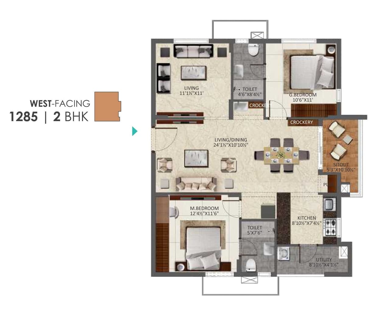 Hallmark Pinnacle Unit plan - 899 sq.ft.