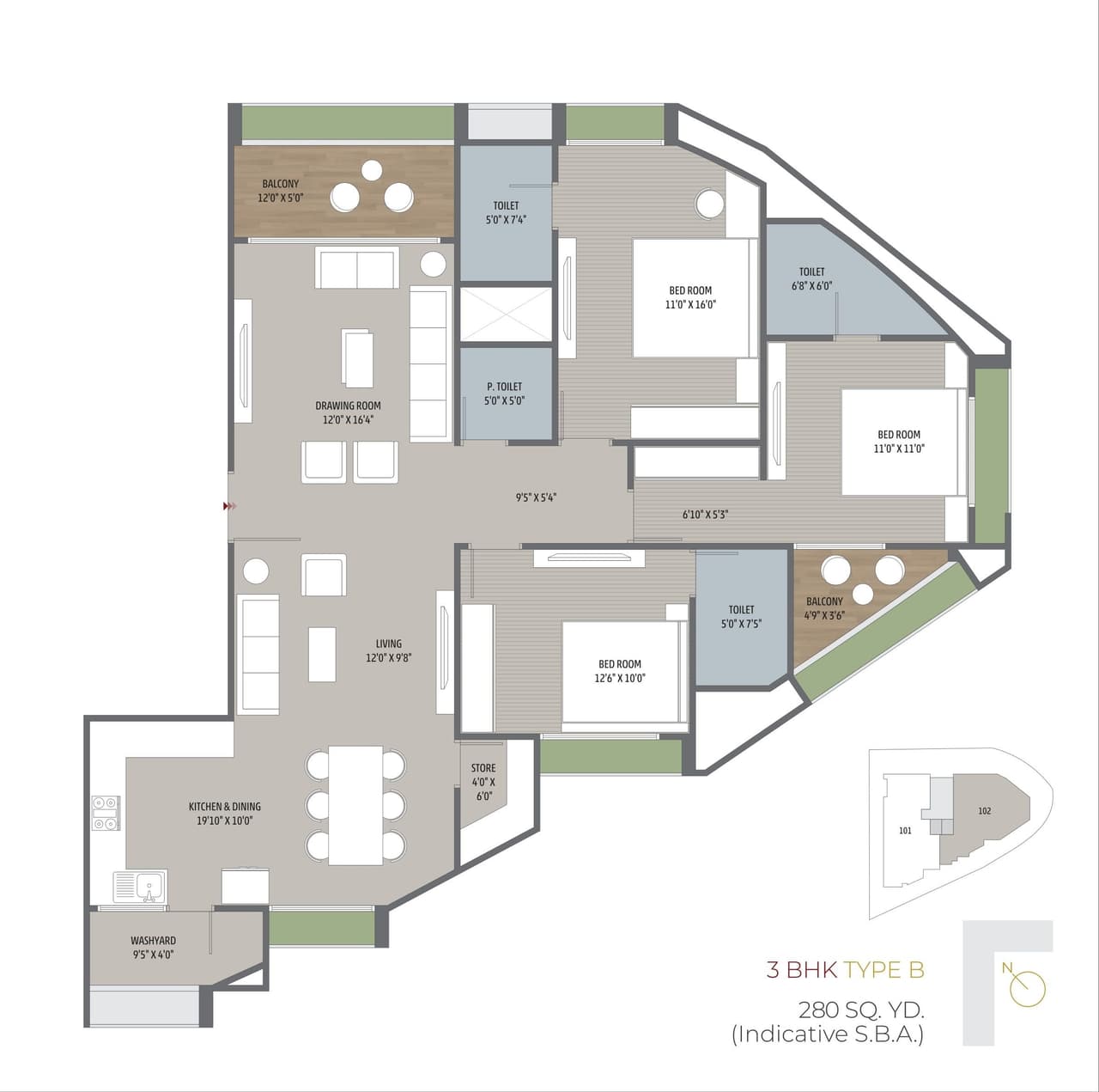 HR Erica Unit plan - 1386 sq.ft.