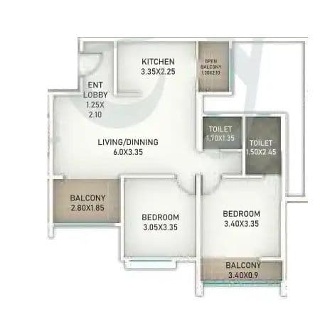 Unit plan - 787 sq.ft.