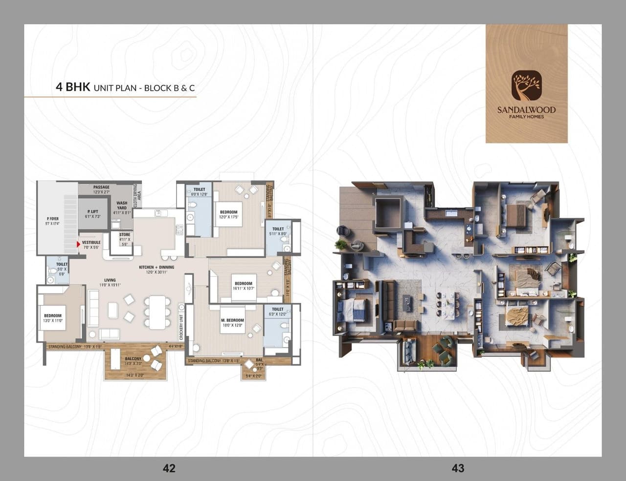 Brij Sandalwood Unit plan - 2217 sq.ft.