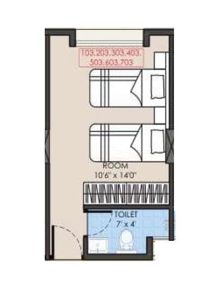 Truspace Platina Unit plan - 189 sq.ft.
