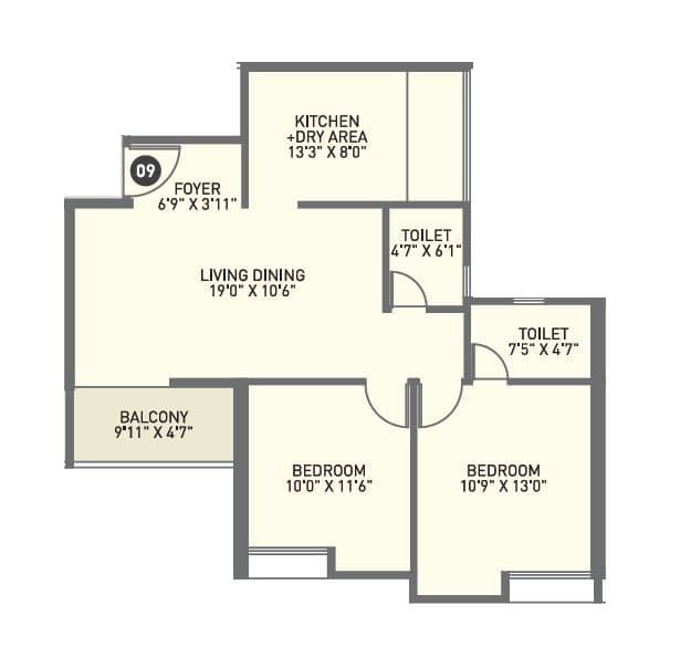 Unit plan - 730 sq.ft.