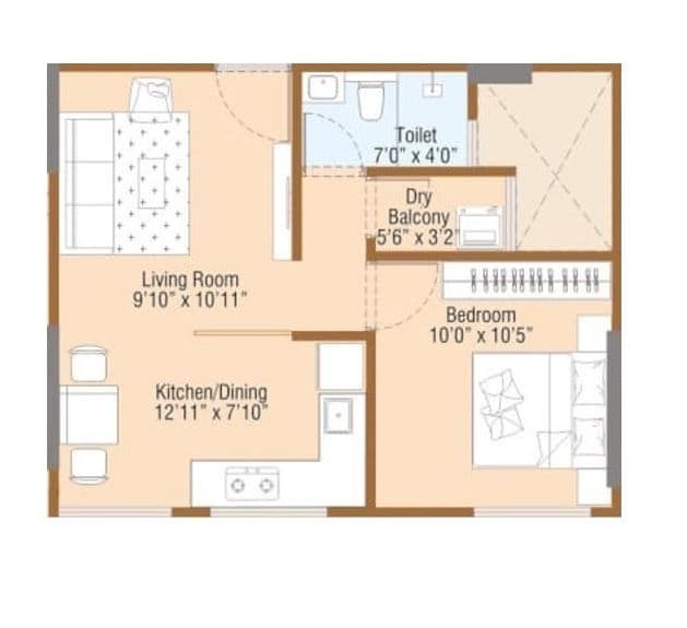 Unit plan - 385 sq.ft.