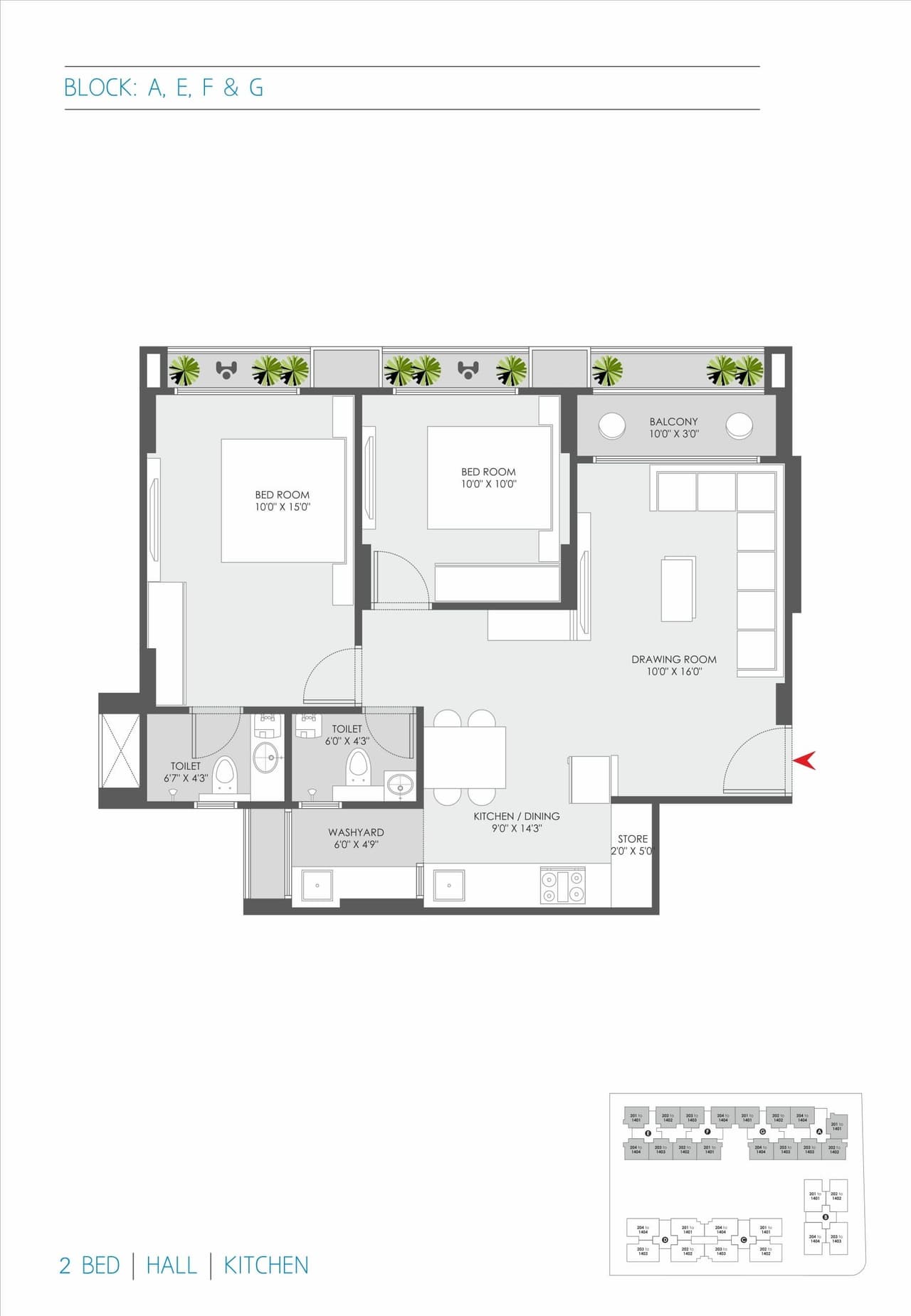 Kavisha AER Unit plan - 683 sq.ft.