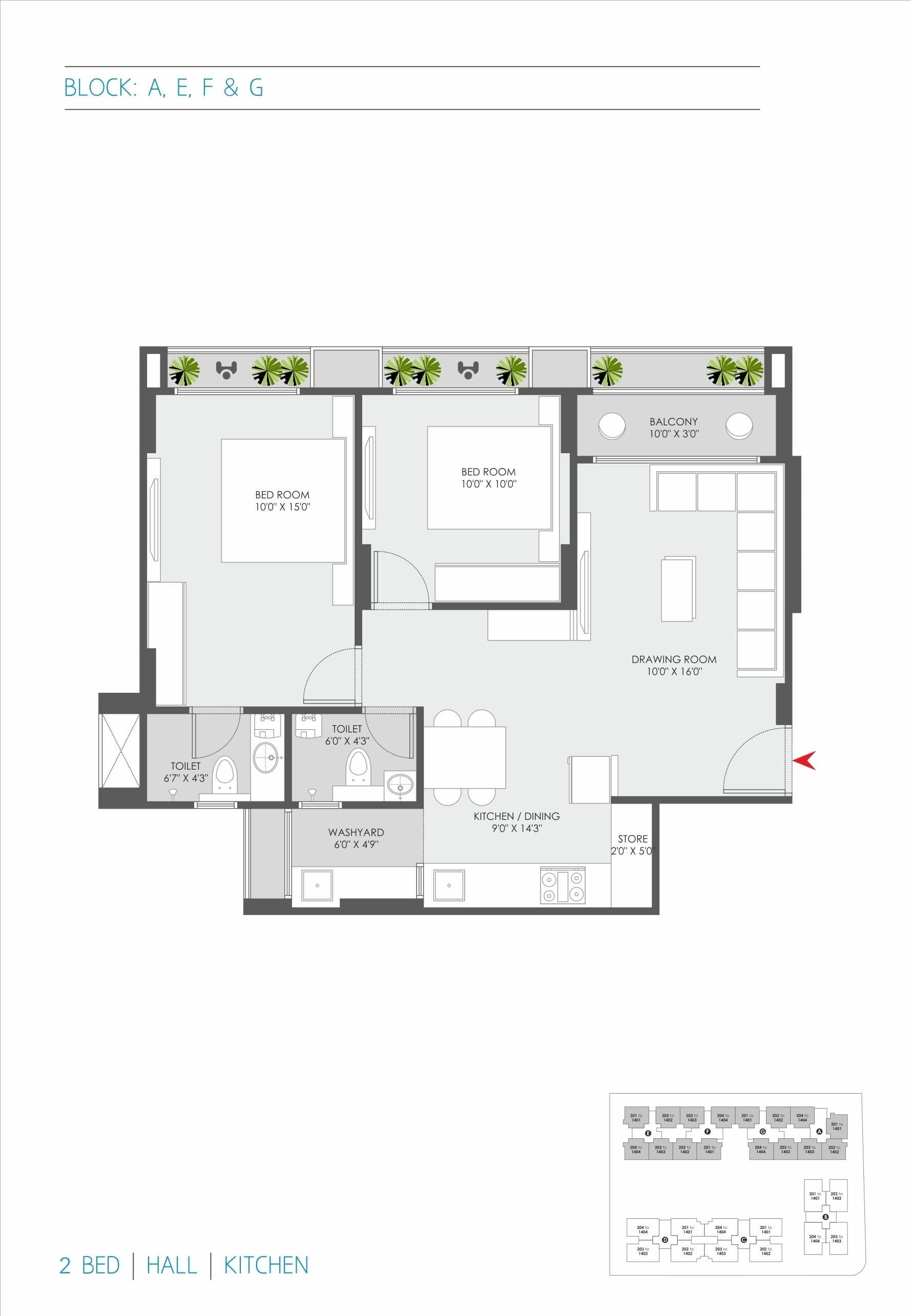 Unit plan - 683 sq.ft.